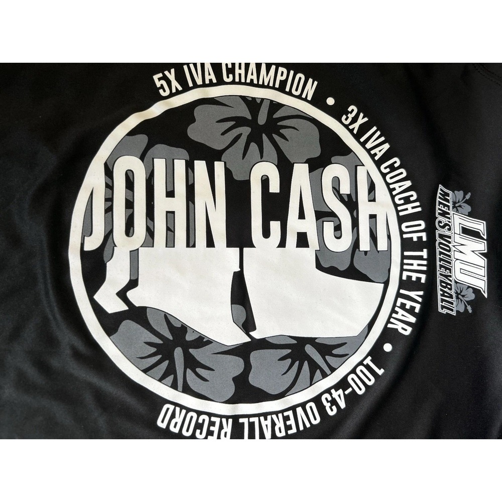 Badger Sport Men's T Shirt Black Volleyball Coach LMU John Cash University